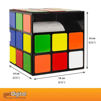 Magic Cube Toilet Paper Holder Novelty Tissue Roll Dispenser with Lid and Storage Shelf for Your Mobile Phone No Drilling or Wal