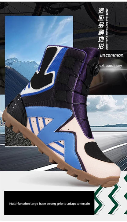 Motorcycle protective riding boots men four season fashion high top anti slip wear-resistant comfortable off-road cycling boots