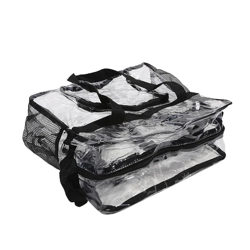 Portable PVC Transparent Shoulder Crossbody Bag Tote Satchel Handbag for Women Lady Large Capacity Clear Bag Shopping Handbag