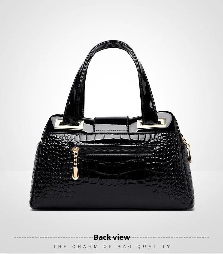 Women's Bag New Style Middle-aged Women's Bag Simple Trendy Single Shoulder Crossbody Bag Fashionable Elegant Handheld Mom Bag
