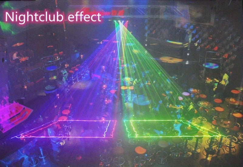 Party lights, DJ disco lights, 4-beam DMX and voice-controlled laser lights, light show stroboscopic party lights ambient lights