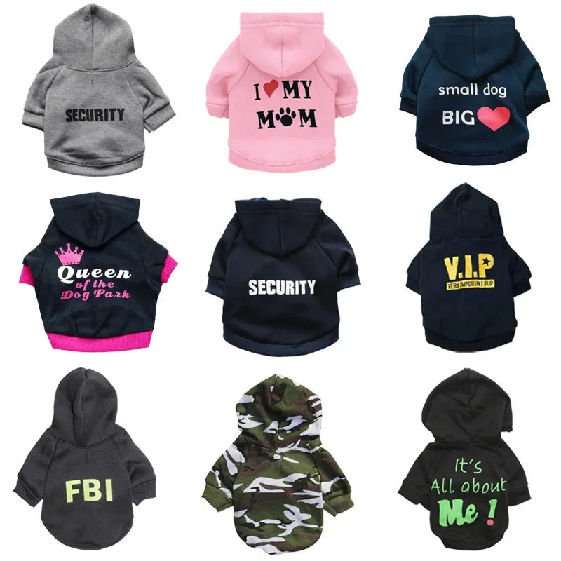 Security Dog Hoodie, Small Dog Coat, Chihuahua Sweatshirt, French Bulldog, Warm Puppy Clothes, XS-L