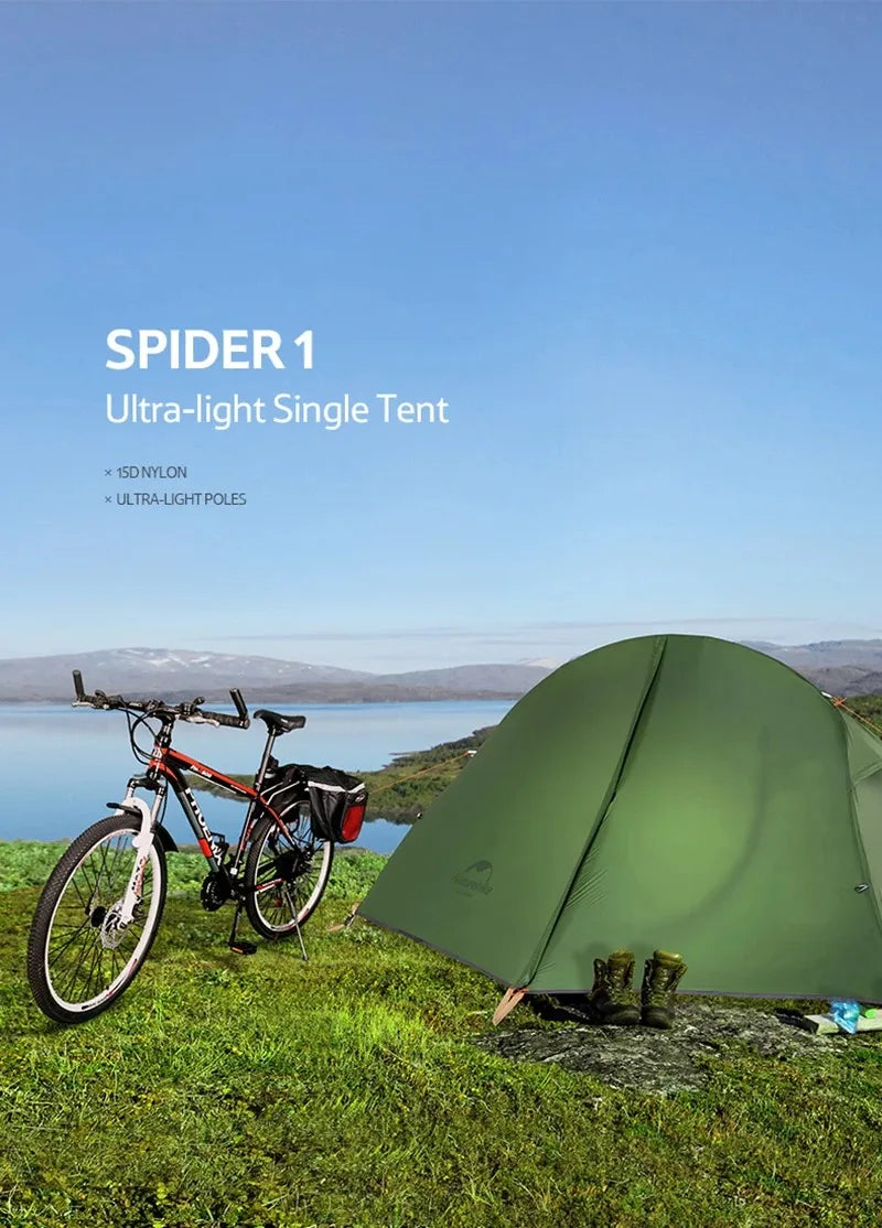 Naturehike Cycling Tent 1 Person Portable Ultralight Backpacking Trekking Tent Waterproof Double Layer Camping Tent
