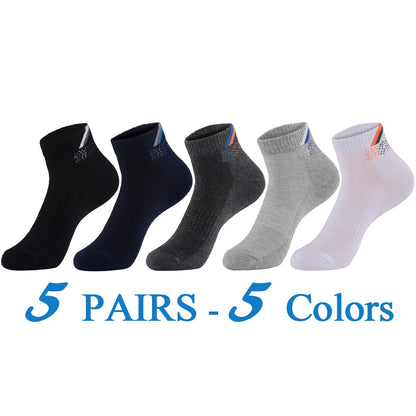 5 Pairs/Lot Mens Running Socks Casual Outdoor Sports Cotton Orange Red Stripes Compression Black 15 Styles Travel Hot Sale 2024