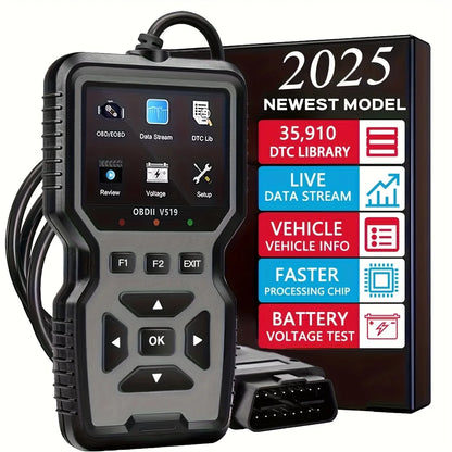 Professional Obd2 Diagnostic Tool Heavy Duty Vehicle Repair Tool - Code Reader/Resetter, Supports Real-Time Data Stream, No Battery Required, Compatible with Vehicles 1996 and up (Obdii/Eobd, Mode 6/8), Suitable for Mechanics
