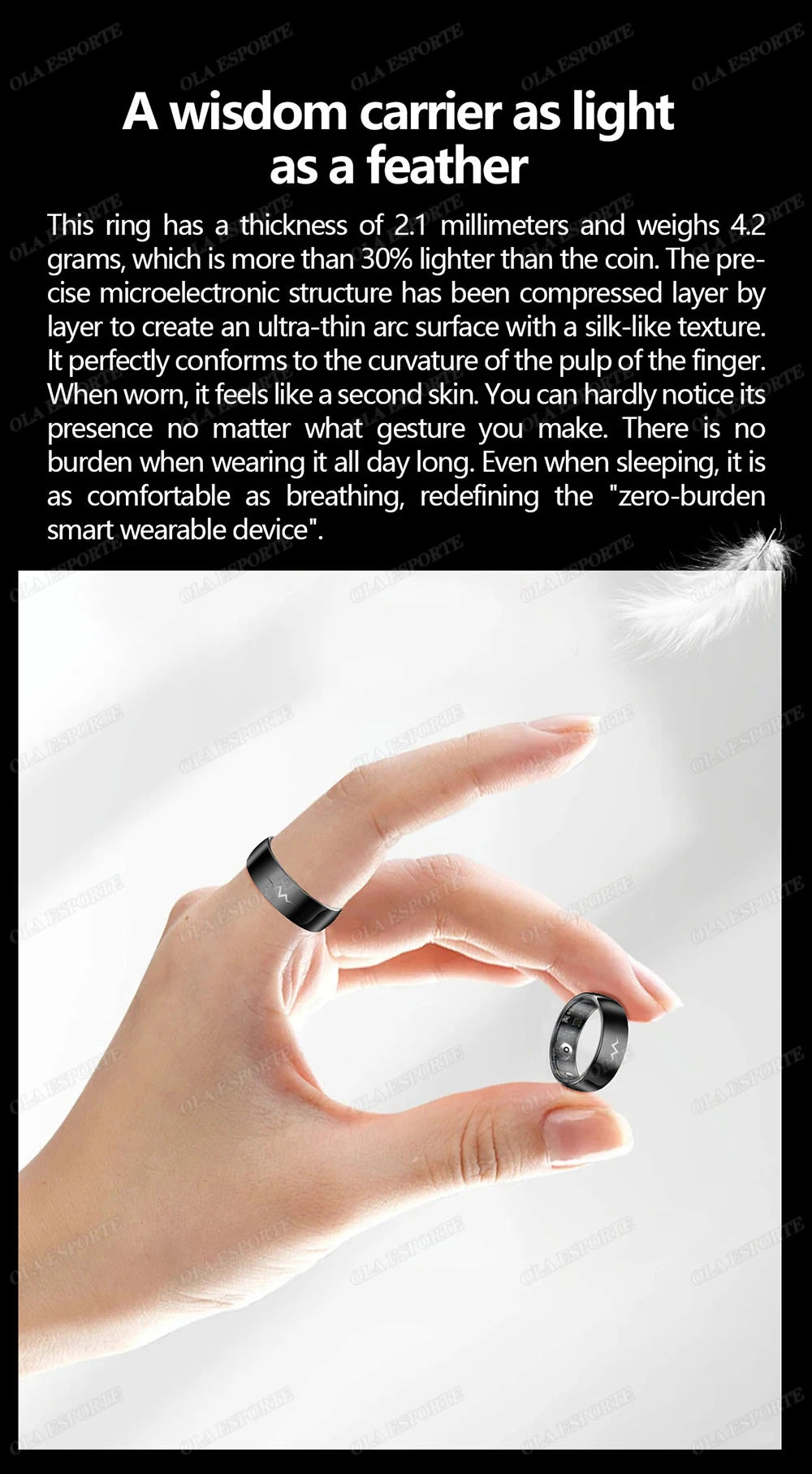 New ECG Smart Ring Men Women Bluetooth Blood Heart Rate Blood Oxygen Health Monitoring Multi Sports 5ATM Waterproof smartring