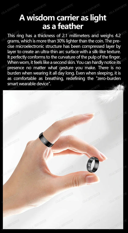 New ECG Smart Ring Men Women Bluetooth Blood Heart Rate Blood Oxygen Health Monitoring Multi Sports 5ATM Waterproof smartring