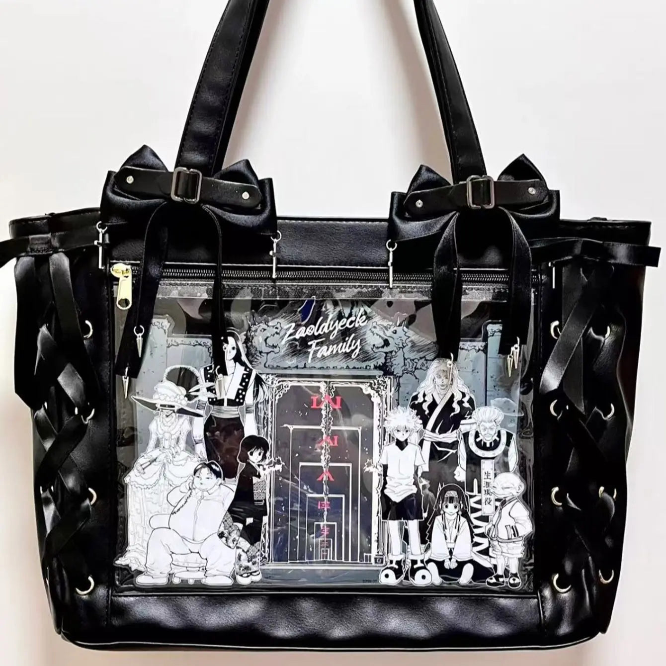 New Ribbon Cute Handbag for Women Large Capacity Transparent DIY Badge One-shoulder Tote Bag Japanese Sweet Girl Ulzzang Ita Bag