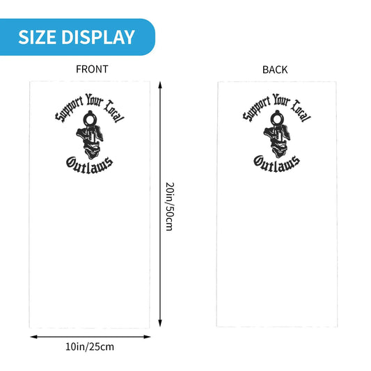 Outlaws Mc Support Bandana Neck Gaiter Printed Wrap Mask Scarf Warm Headwear Outdoor Sports For Men Women Adult All Season