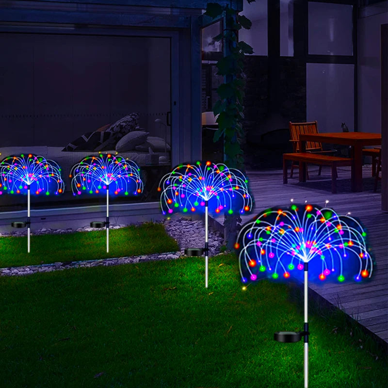 Solar LED Firework Fairy Lights, Waterproof, Garden Decoration, Lawn, Pathway, Solar Lamp, Outdoor Light
