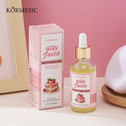 KORMESIC Strawberry Cake Body Oil - Hydrating Moisturizing Nourishing Skin Long-lasting Sweet Fragrance For All Skin Types