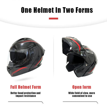 Small Modular Electric Motorcycle Helmet Bluetooth Dual Visor Helmet with Large Rear Wing 3C DOT Certified Safety Gear