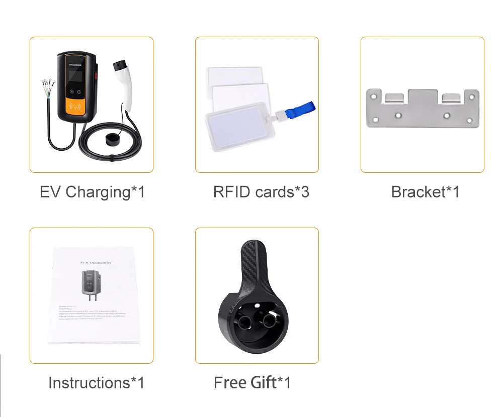 IPENGEN EV Charging Station 32A Electric Vehicle Car Charger EVSE Wallbox Wallmount 7.6/11/22KW Type2 Cable IEC62196 APP Control