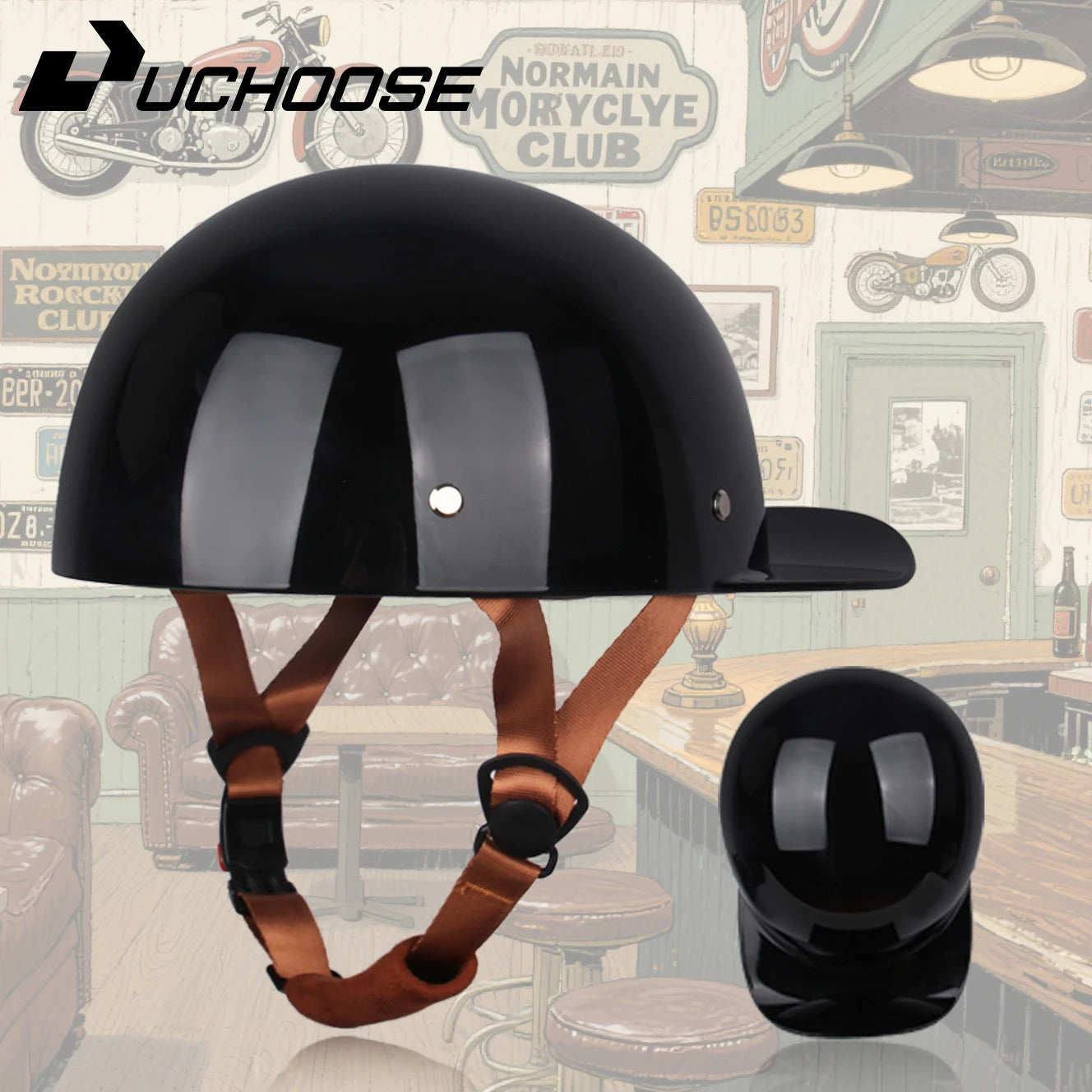 Vintage men's baseball caps motorcycle retro helmets ladybug helmets electric car baseball caps half helmets