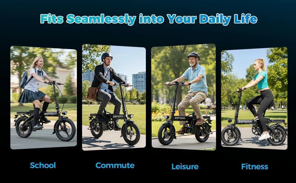 500W Electric Bike Adult 25MPH 48V17.5Ah Removable Battery,14 Inch Sports Folding Electric Bicycle,EBike Shipped locally