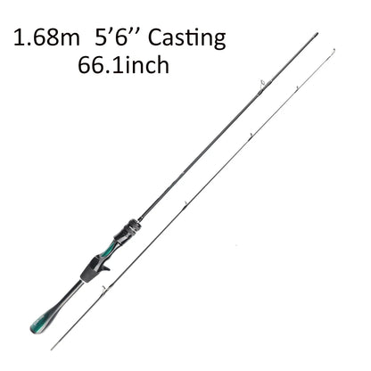 FISHINGFANS ORCA ULTRALIGHT UL SOLID TIP TAPERED HANDLE TROUT LAKE RIVER SPINNING CASTING FISHING ROD
