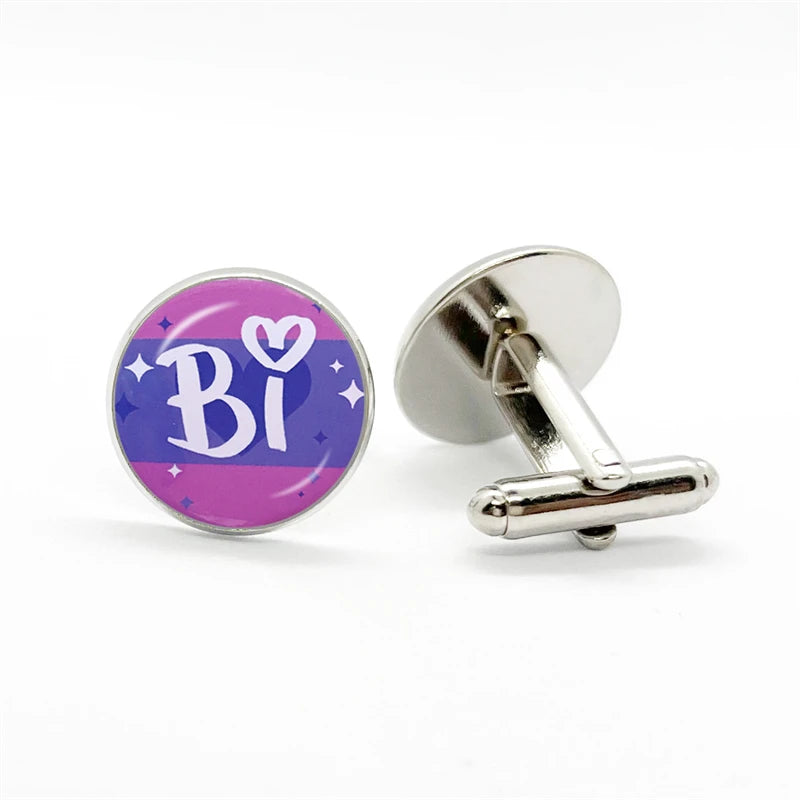 LGBT Rainbow Pride Cufflinks Man High Quality Jewelry Accessories Gay Pride Rainbow Flag Photo Suit Shirt Cuff Links Gift