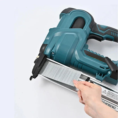 Brad Nailer Electric, 2-in-1 18G Nail Gun & Staple Gun for Woodworking, Flooring, Roofing and Upholstery Straight/N-Shape Nails