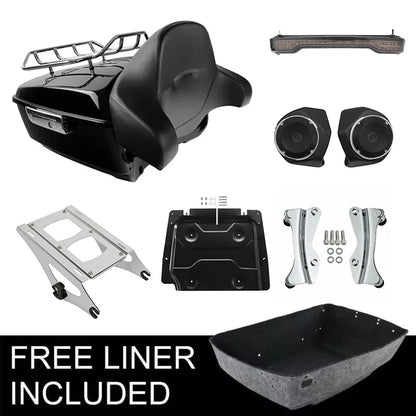 Motorcycle King Trunk Rack Pad Speakers Tail Light For Harley Touring Street Glide Road Glide 2014-2025