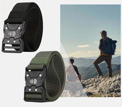 Genuine Tactical Belt Black Quick Release Outdoor Men's Belt Buckle Quick Release Elastic Belt Sport Nylon Braided Belts for Men