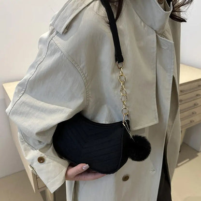 Mini Women Shoulder Bags Fashion Felt Women's Bag Design Advanced Underarm Handbags Mini Saddle Bag