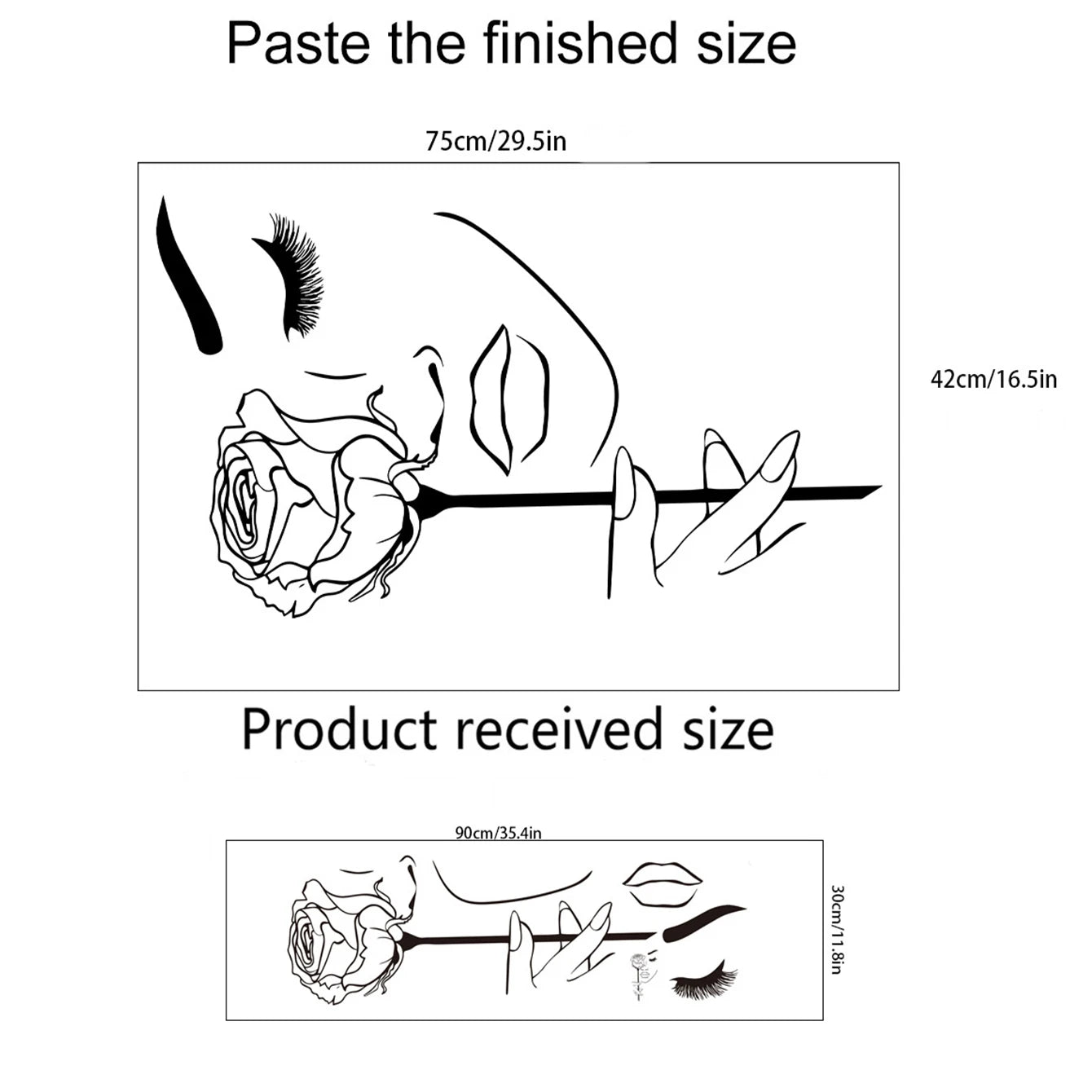 creative black girl face rose sticker for salon living room decoration self adhesive wall decal