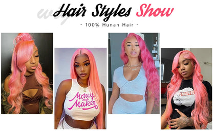 30 32 Inch Pink Body Wave Human Hair Wigs 13x6 HD Lace Frontal Wig 613 Colored Wig Human Hair Brazilian Human Hair Wigs