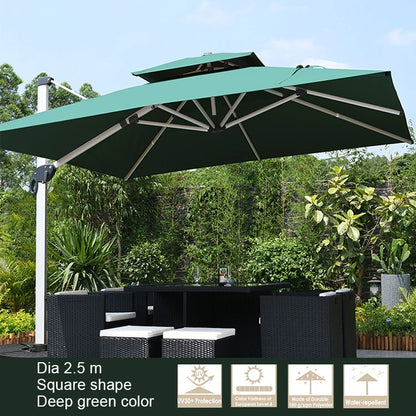 Outdoor Furniture Sunshade  Garden Umbrella Aluminum 3m square Offset Parasol 10 ft Cantilever Commercial Patio Umbrella & Bases