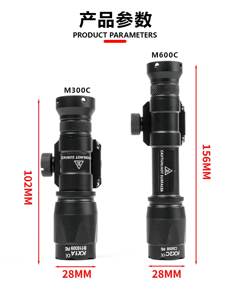 Airsoft Tactical SF M300C M600C Flashlight White LED Light AR15 Rifle Hunting M300 M600 Metal Scout Light Fit 20mm Rail