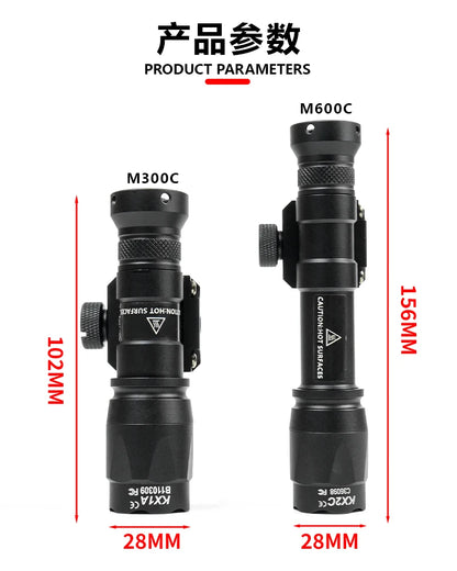 Airsoft Tactical SF M300C M600C Flashlight White LED Light AR15 Rifle Hunting M300 M600 Metal Scout Light Fit 20mm Rail