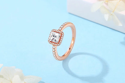 Original 925 Sterling Silver Ring Love Heart Pave CZ Crystal Stackable Rings For Women Wedding Engagement Birthday Gift Jewelry