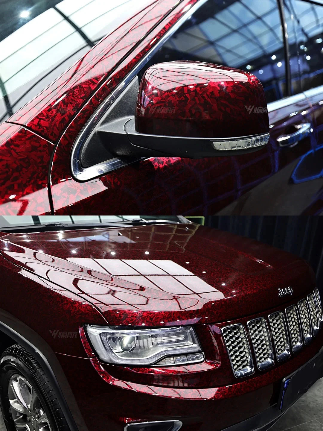 300cm*50/30cm High Glossy Black Gold Silver Red Forged Carbon Fiber Vinyl Wrap Film on the Hood Adhesive Vinyl for Car Stickers
