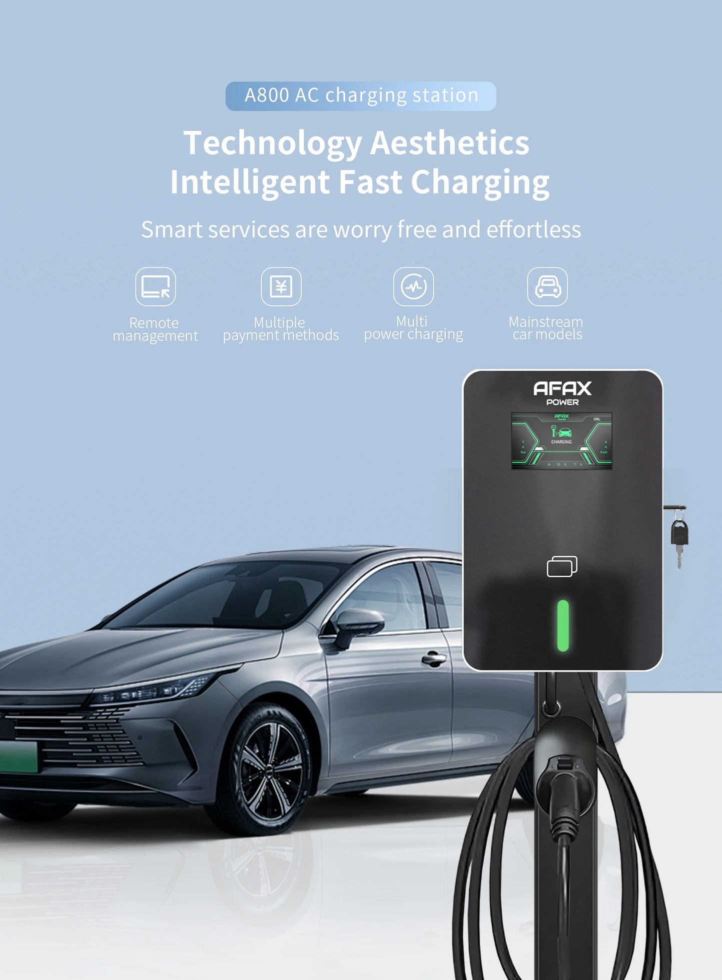 New Energy Vehicle Parts Type2 GB/T 7.6kw 11kw 22kw EV 16A AC Charging Station For Electric Car Charger