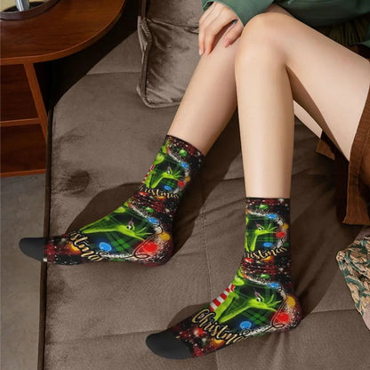 Cartoon Grinchh Xmas Socks Men's Women's Funny Happy Christmas Socks Hip Hop Spring Summer Autumn Winter Socks Gift