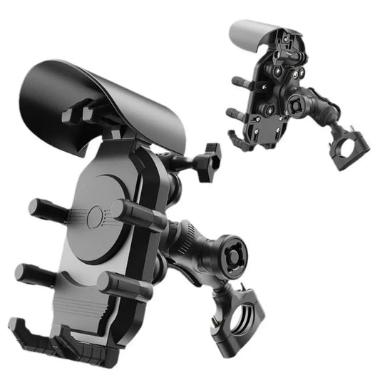 1Pc 360 Rotation Motorcycle Phone Holder Anti Vibration Sunshade Bicycle Phone Mount Anti-Fall Adjustable Bike Cellphone Support