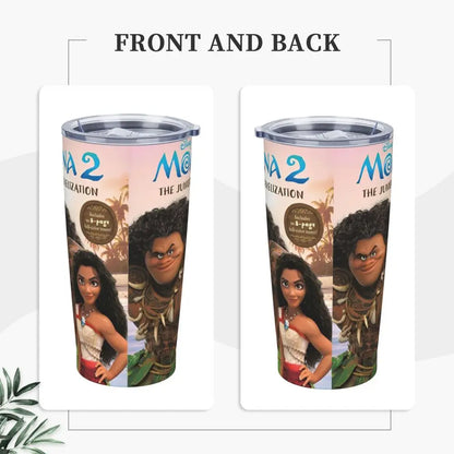 Moana and Pua Cartoon Movie Insulated Tumbler with Straws Stainless Steel Coffee Mugs Double Wall Car Bottle Cups 20oz