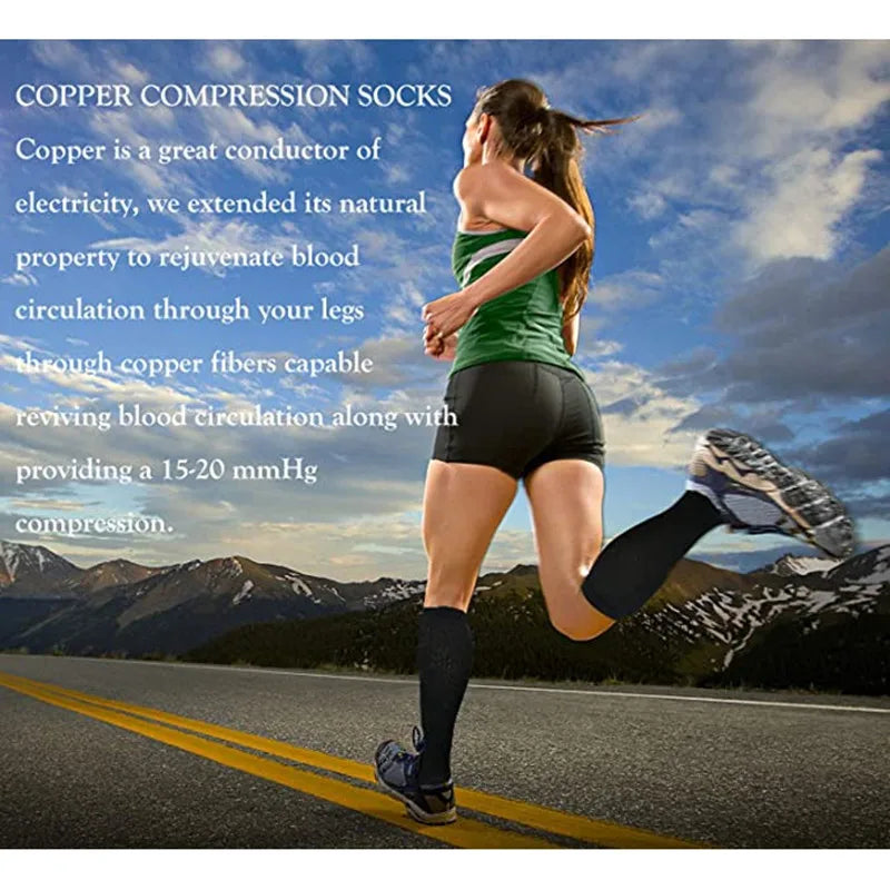 Unisex Compression Socks Leg Relief Pain Knee Medical High Stockings Pressure Support Stretch Pressure Circulation Socks 1 Pair