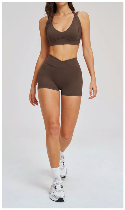 2 Pieces Yoga Suit for Women Clothes Sports Bra Shorts Sports Set Gym Running Training Sexy High Waist Butt Lift Sports Yoga Set