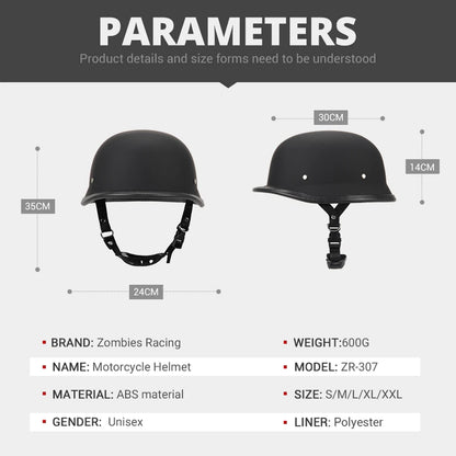 Motorcycle Helmet German Leather Style Pilot Motorcycle Open Face Retro Half Helmet Cruise Chopper Biker DOT Certification S-XXL