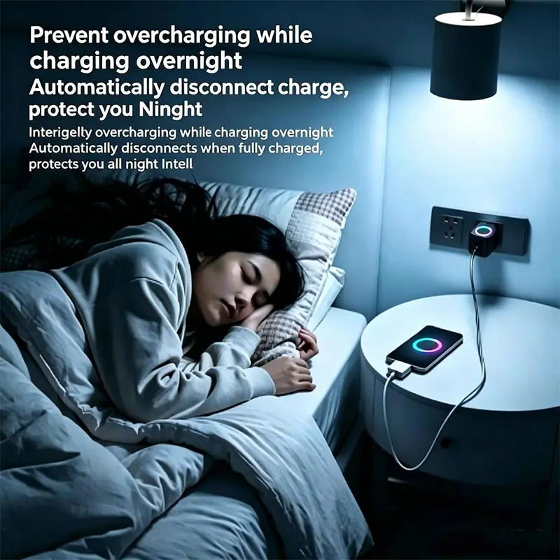 KEBIDUMEI 140W Type-C Charging Adapter Universal Separator Anti-Overcharge for Safe Overnight Charging Smart Auto Stop Charging