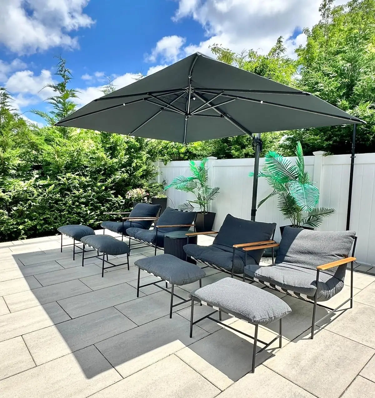 9' X 11.5' Patio Umbrella Outdoor Cantilever Rectangle Umbrella Aluminum Offset Umbrella with 360-degree Rotation, Customized
