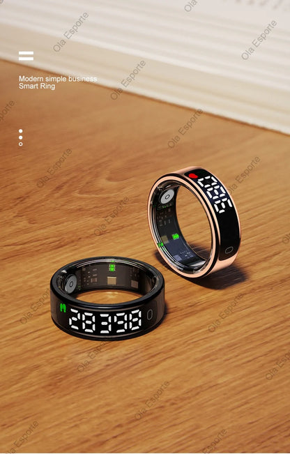Smart Ring with Display Screen and Touch for Men Women, Health and Sleep Monitor, 5ATM Waterproof, Multi-sport Mode, Smartring