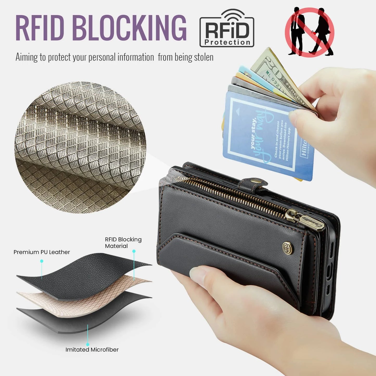 Crossbody Wallet Case for iPhone 17 Pro Max iPhon Air 17 Pro,RFID Blocking, 7-10 Card Slots, PU Leather Flip Wristlet with Strap