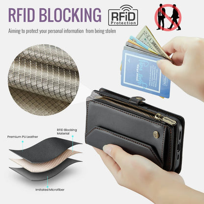 Crossbody Wallet Case for iPhone 17 Pro Max iPhon Air 17 Pro,RFID Blocking, 7-10 Card Slots, PU Leather Flip Wristlet with Strap