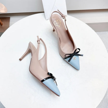 Heels Sandals Gladiator Summer Luxury Brand 2026 Bow Women High Heels Pointed Toe Designer Elegant Slingbacks Party Ladies Shoes