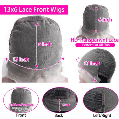 42 44 Inch 13x4 13x6 HD Transparent Body Wave Lace Frontal Wigs For Women 200 Density Preplucked 5x5 Closure Lace Wig Human Hair
