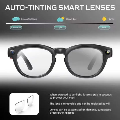 2026 NEW 8K HD AI Smart Glasses Chat GPT 800MP Camera Bluetooth Call AI Translation Voice Assistant Control Sunglasses Women Men