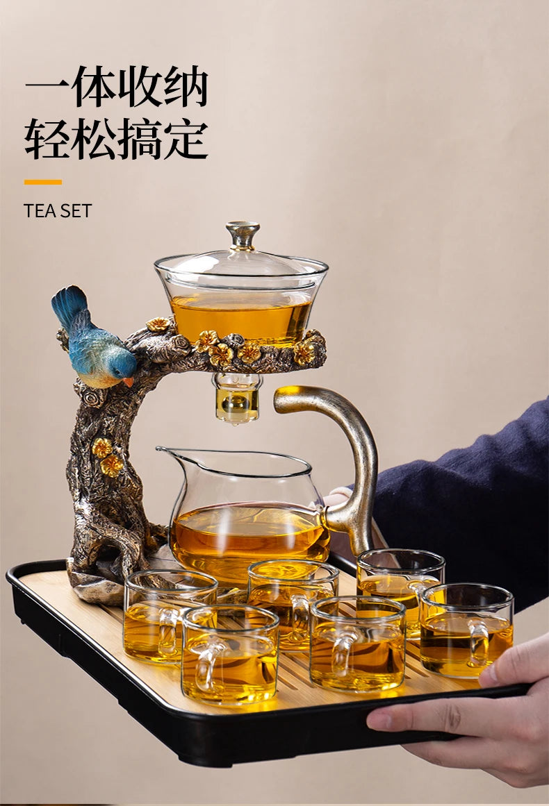 Glass Tea Set Home Kung Fu Tea Cup Magnetic Suction Teapot Artifact