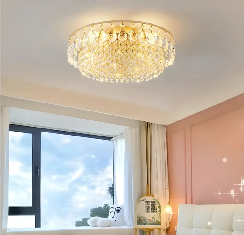 Big Luxury Crystal LED Ceiling Chandeliers for Living Room New Gold Hanging Lamps for Ceiling Modern Home Decor Lustre Lighting