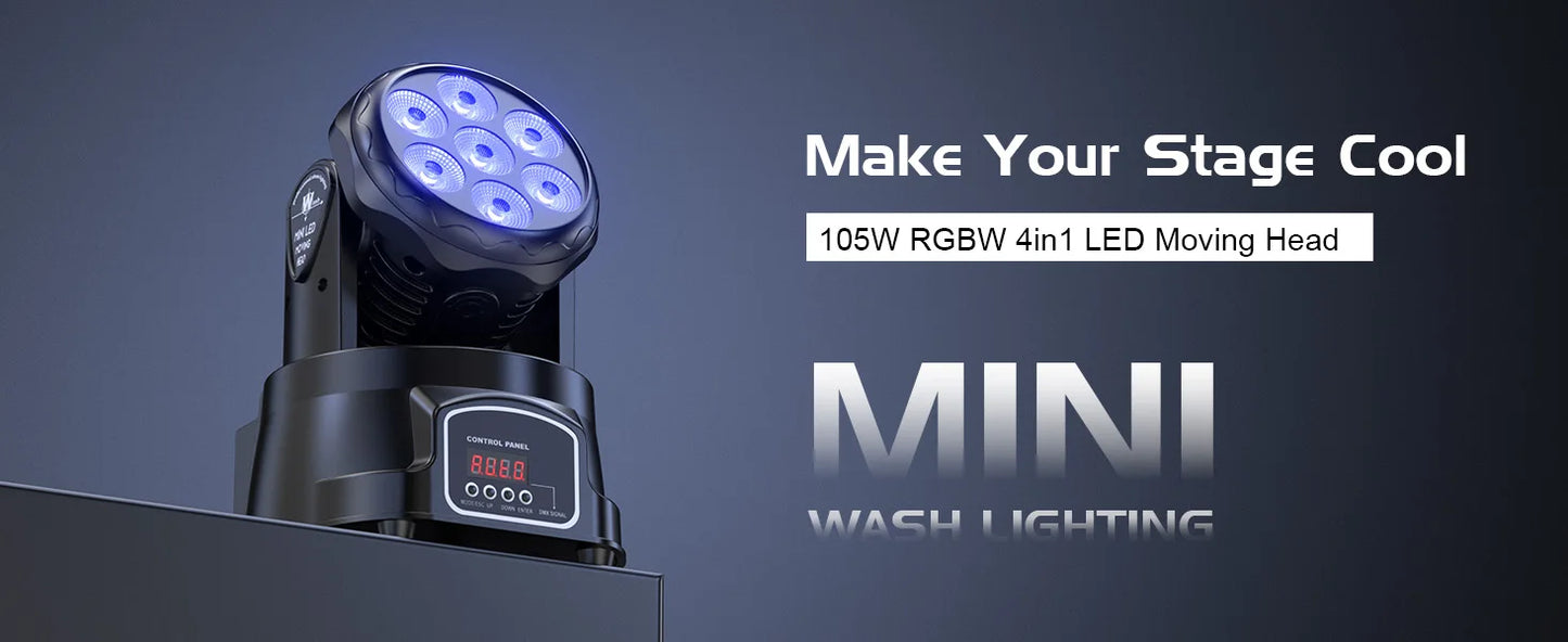Yiflamefly 1/2/4Pcs 105W Beam Moving Head Lights 7x15W RGBW LED Stage Lights DMX512 Spot Lights For DJ Disco KTV Wedding Party